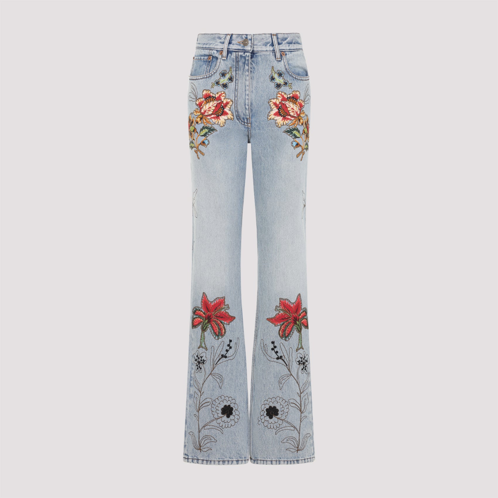 High-Waisted Flared Denim Jeans