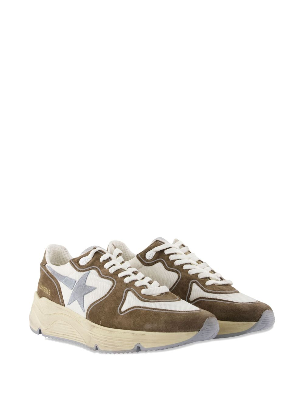 Low-Top Sneakers with Brown Suede Panelling