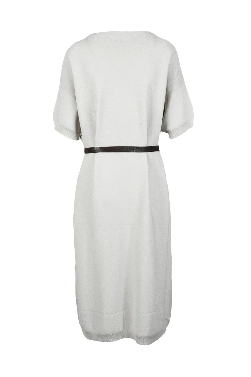 Lamé Dress - Beige