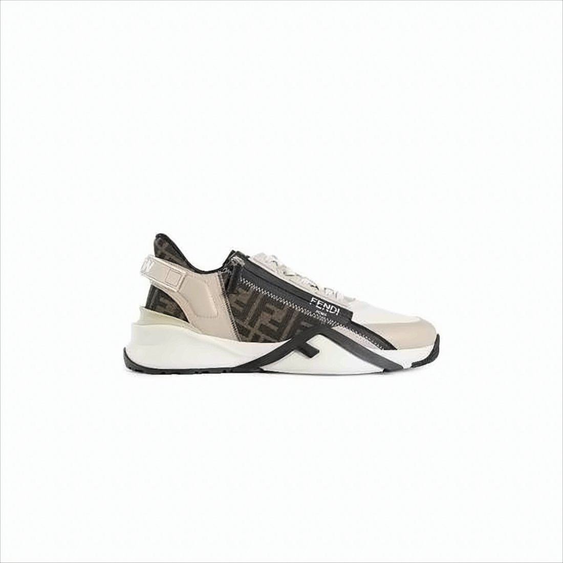 Sleek Neutrals Sneakers With Signature Monogram Design