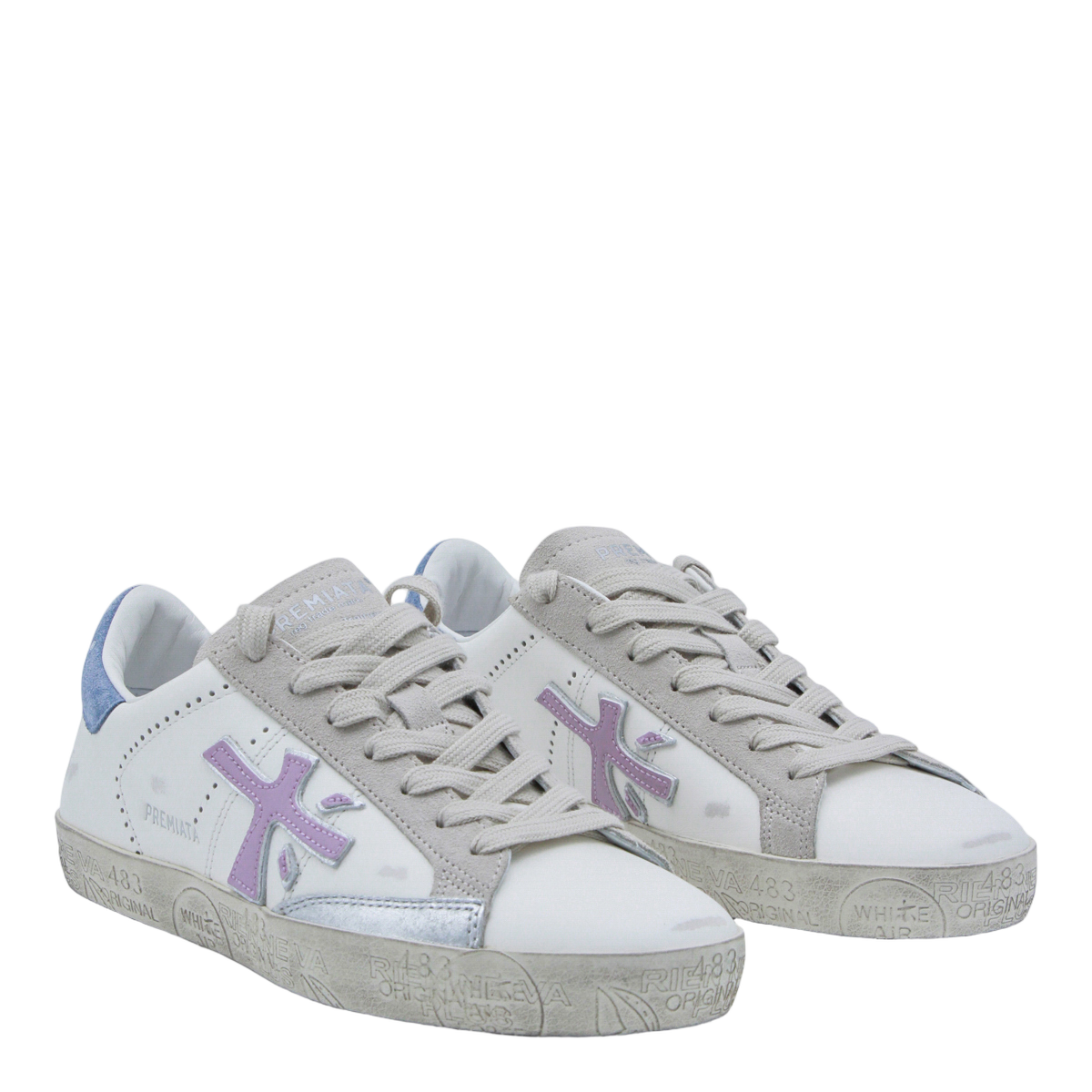 Low-Top White Leather Sneakers