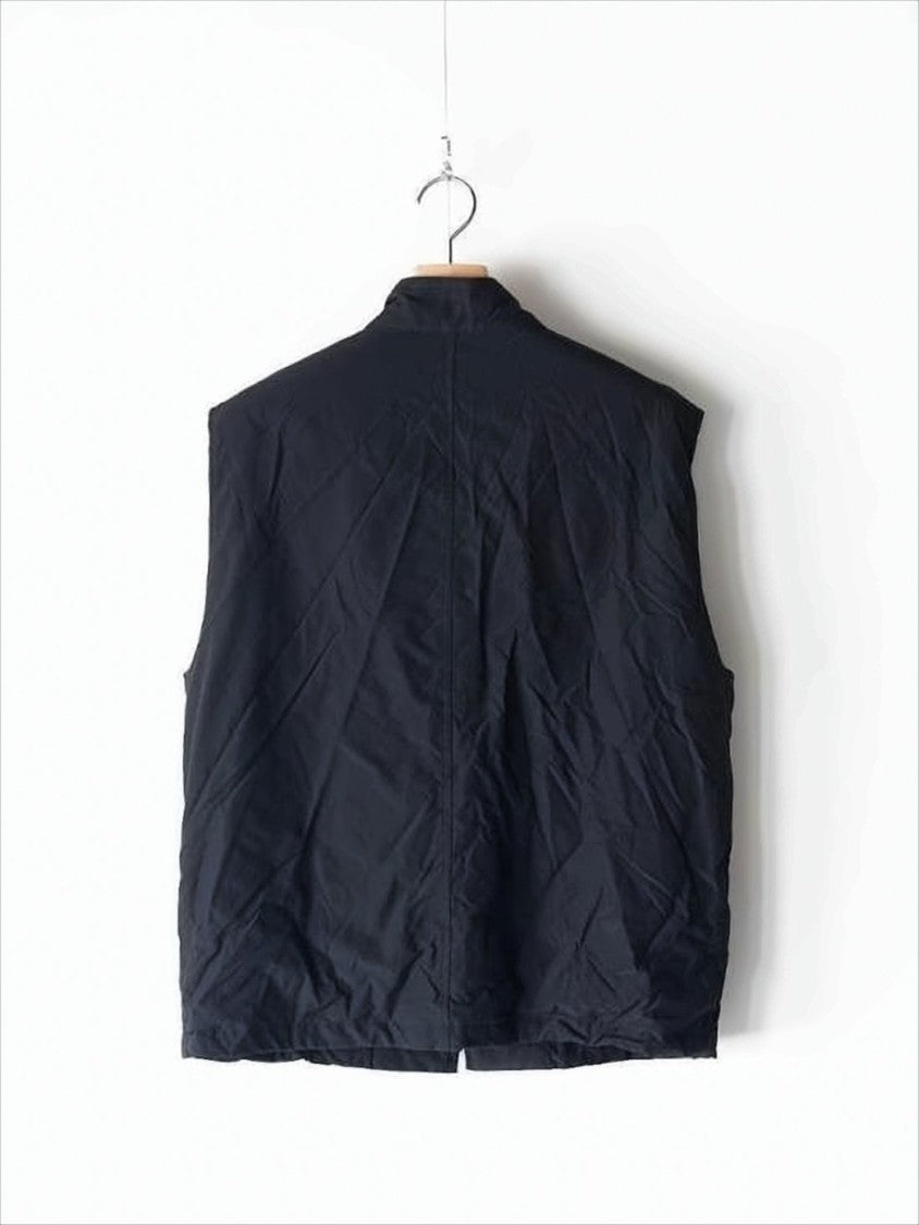 Quilted Wool Vest with High Collar