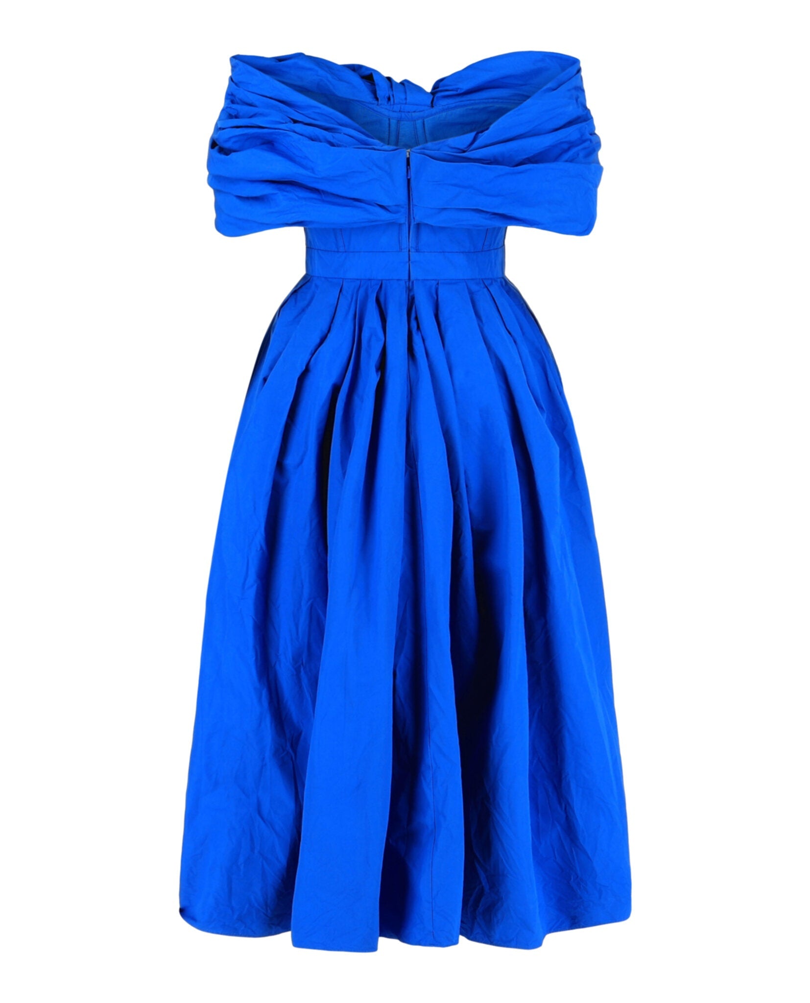 Draped Off-The-Shoulder Midi Dress