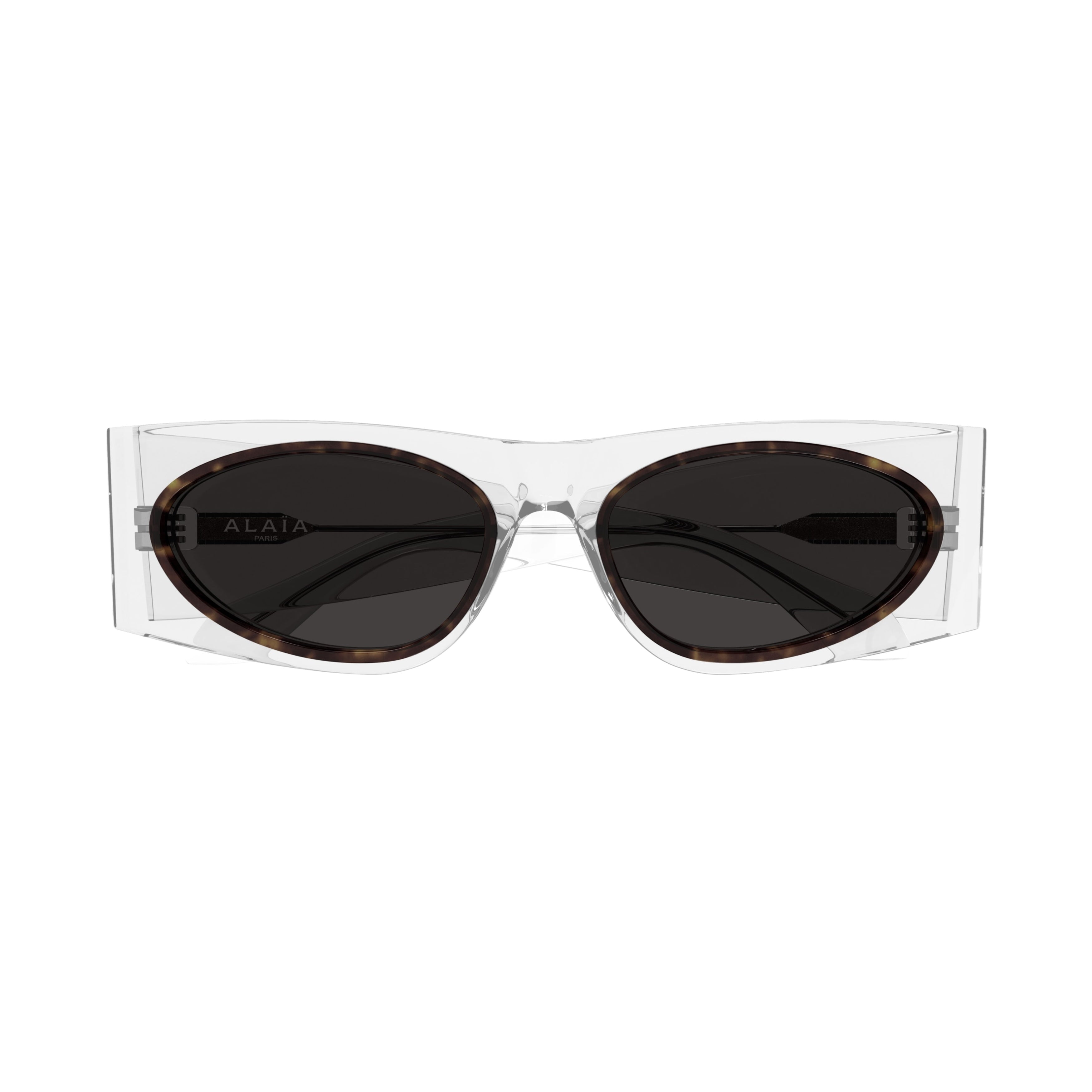 Aa0085s Angular Transparent Acetate Sunglasses with Tortoiseshell Detail