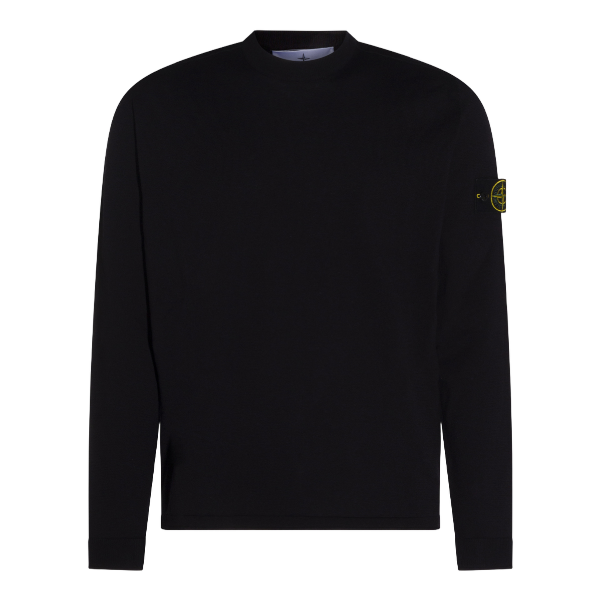 Relaxed Fit Black Sweater With Crew Neckline