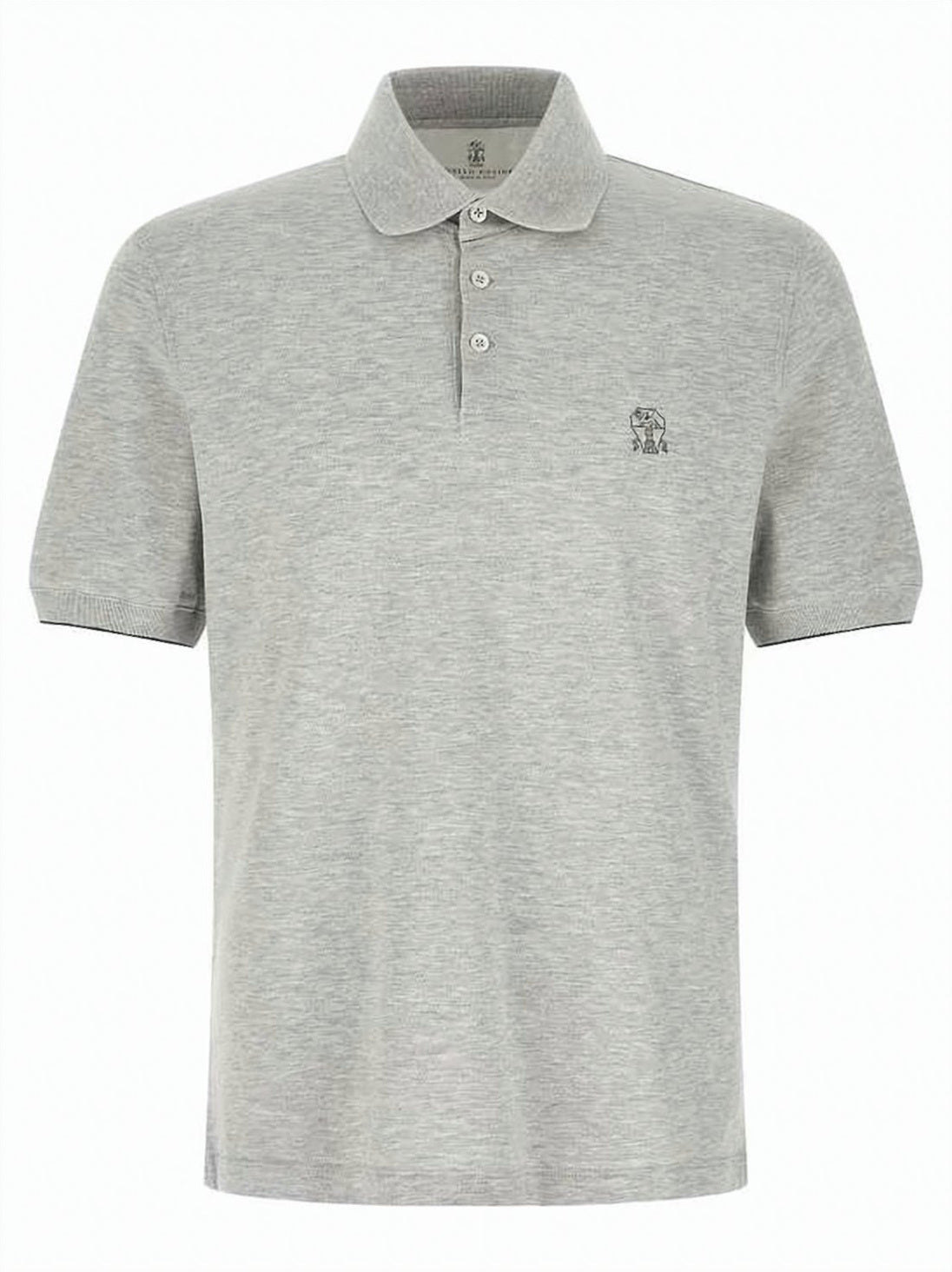 Short-Sleeve Polo Shirt with Ribbed Collar