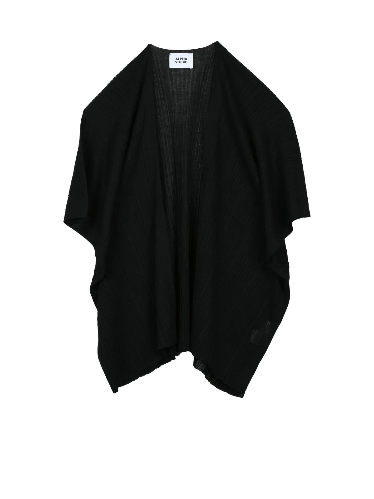 Black Viscose Polyester Open Cardigan