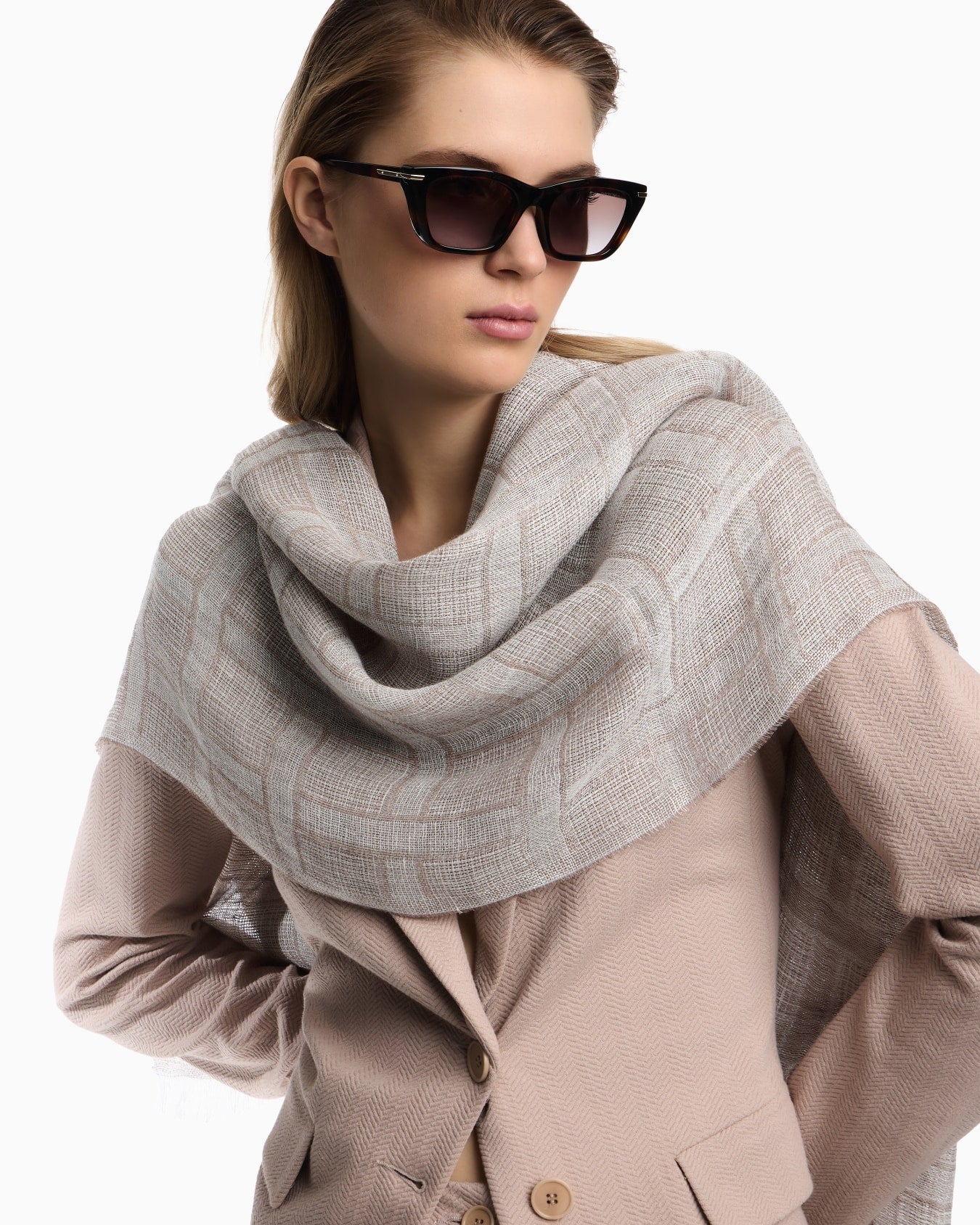 Brushed Linen Lurex Threads Women's Scarf