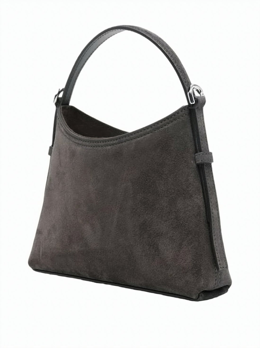 Structured Dark Grey Suede Handbag