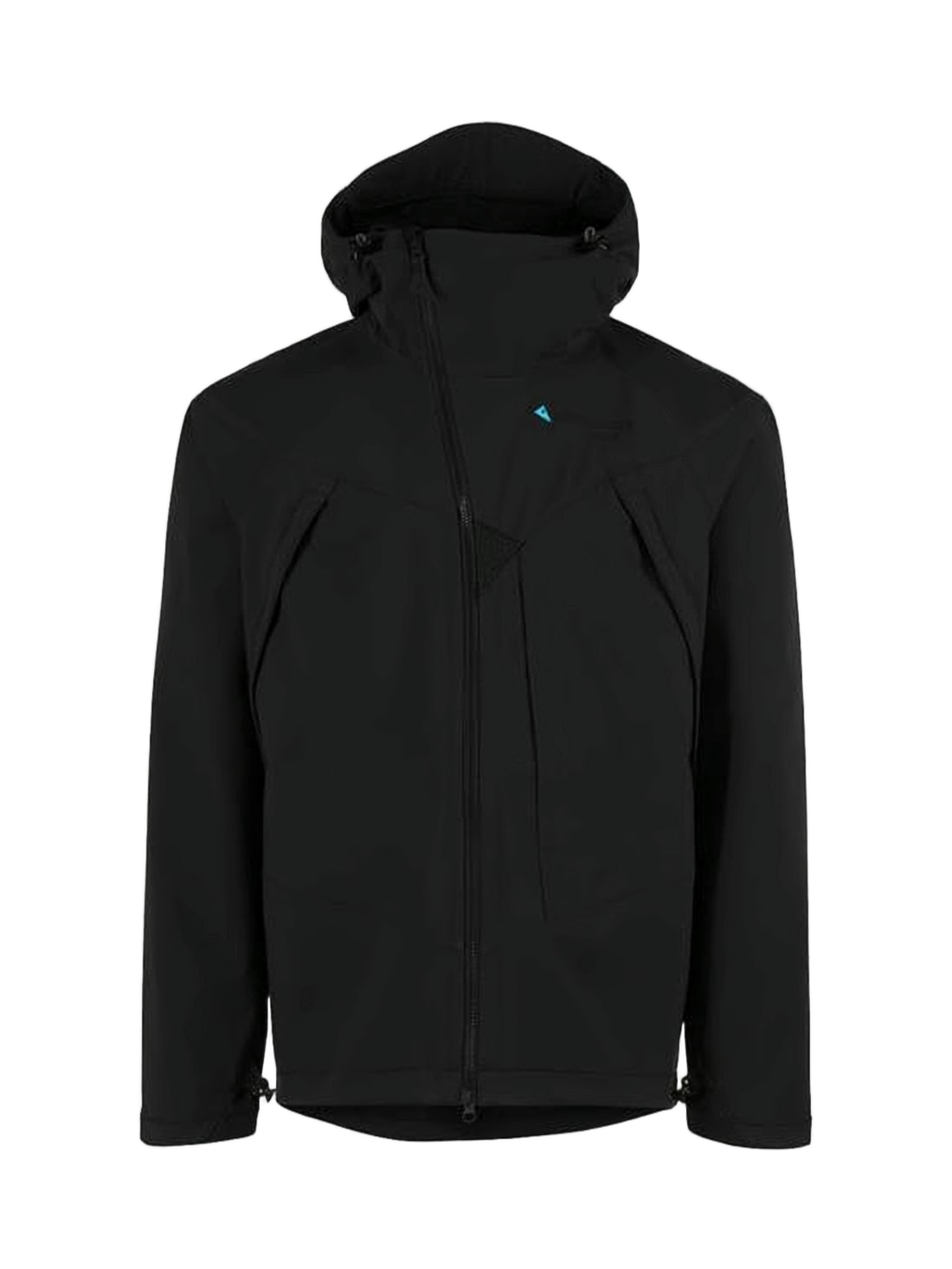 Minimalist Black Jacket with Front Zipper and Hood