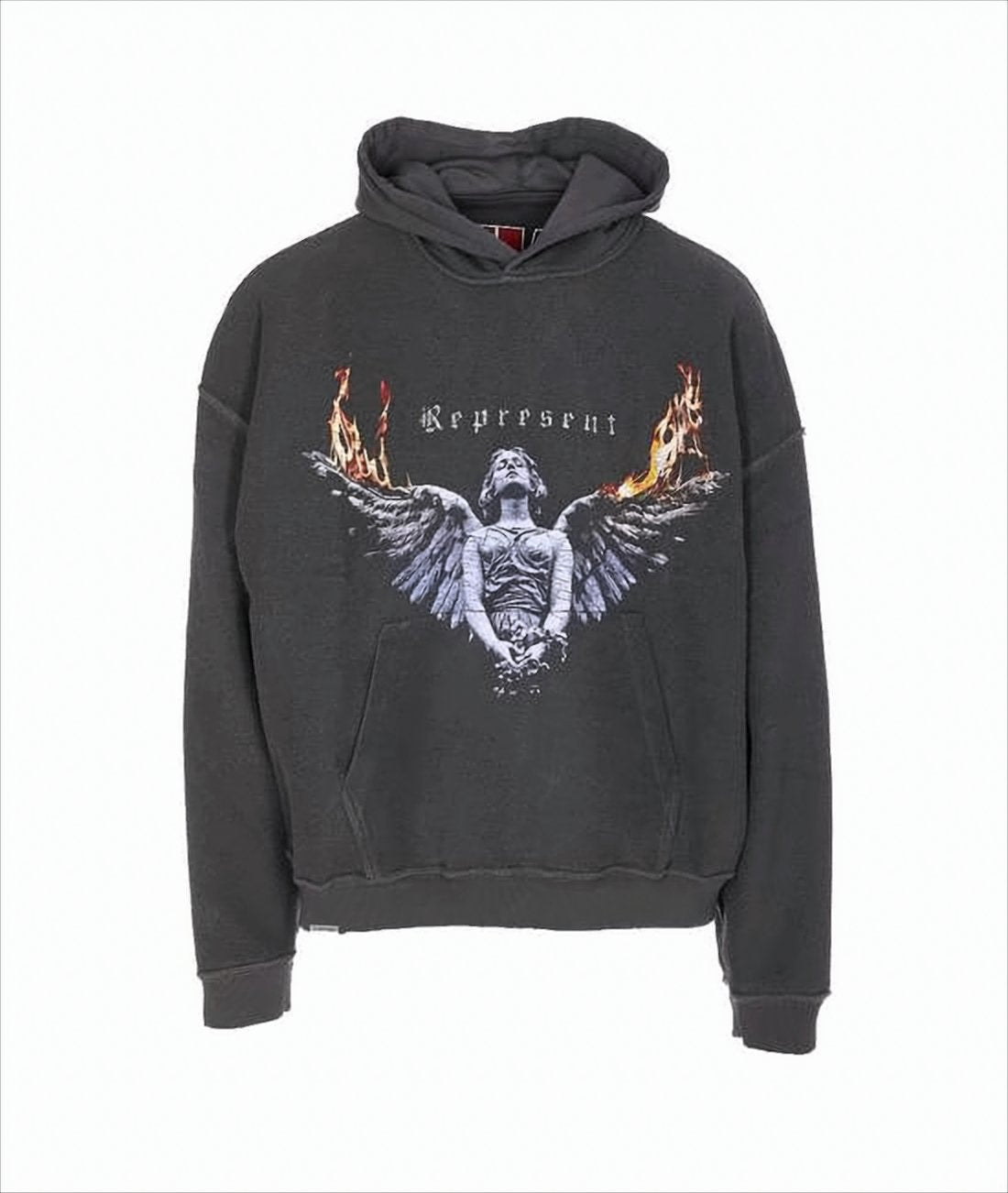 Statement Graphic Hoodie with Drawstring and Emblem