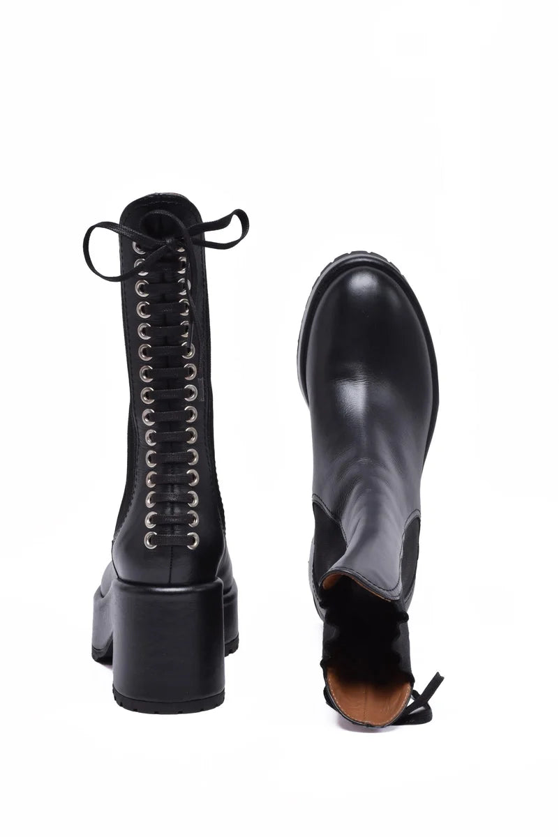 Wedge Ankle Boot 7cm - Black