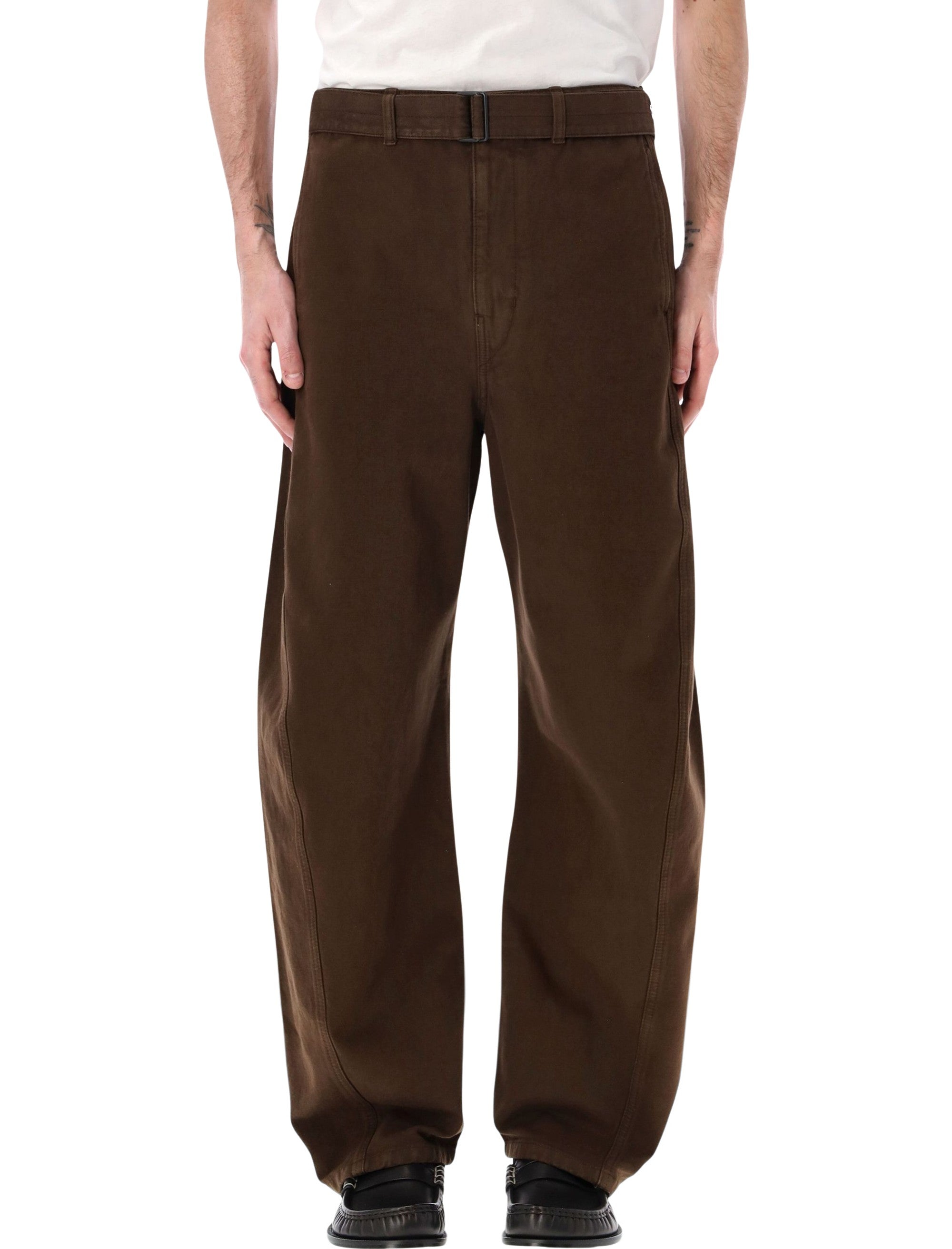 Belted Twisted Twill Trousers
