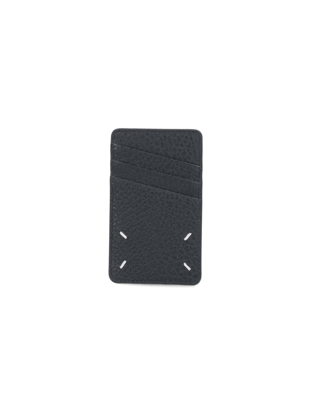 Compact Textured Black Wallet With Signature Logo