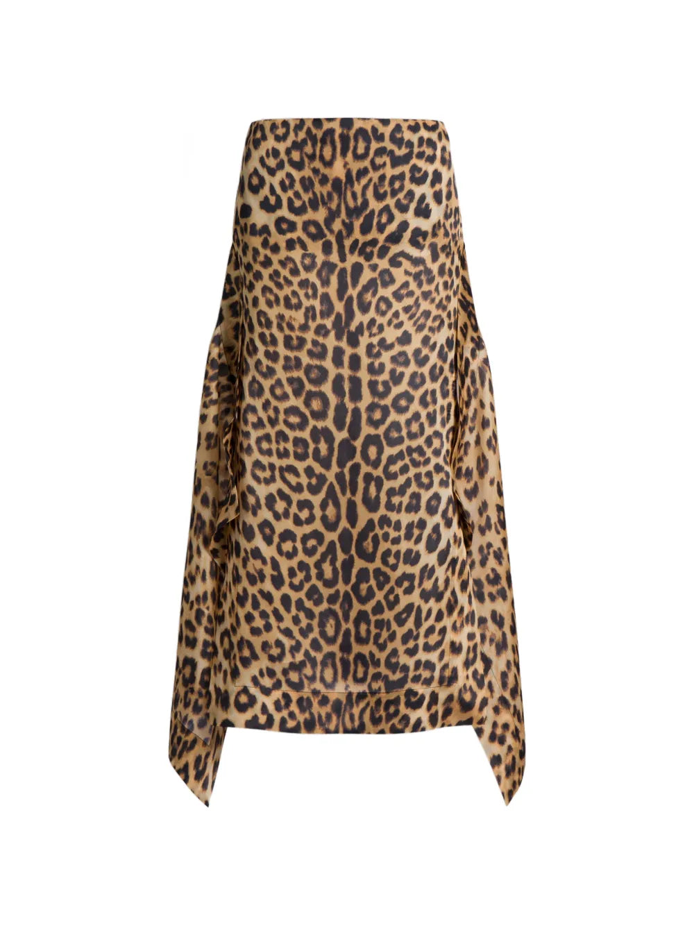 Leopard Print Asymmetrical Skirt with Edgy Hemline