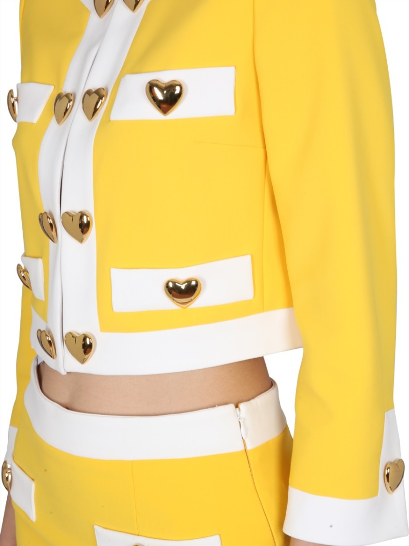 Heart Buttons Crepe Jacket