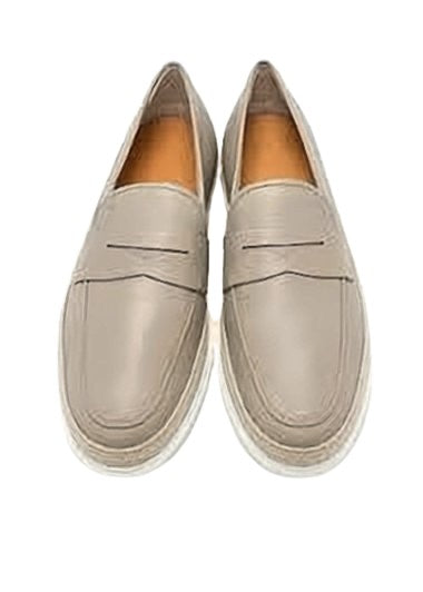 Minimalist Calf Leather Loafers with Rubber Sole