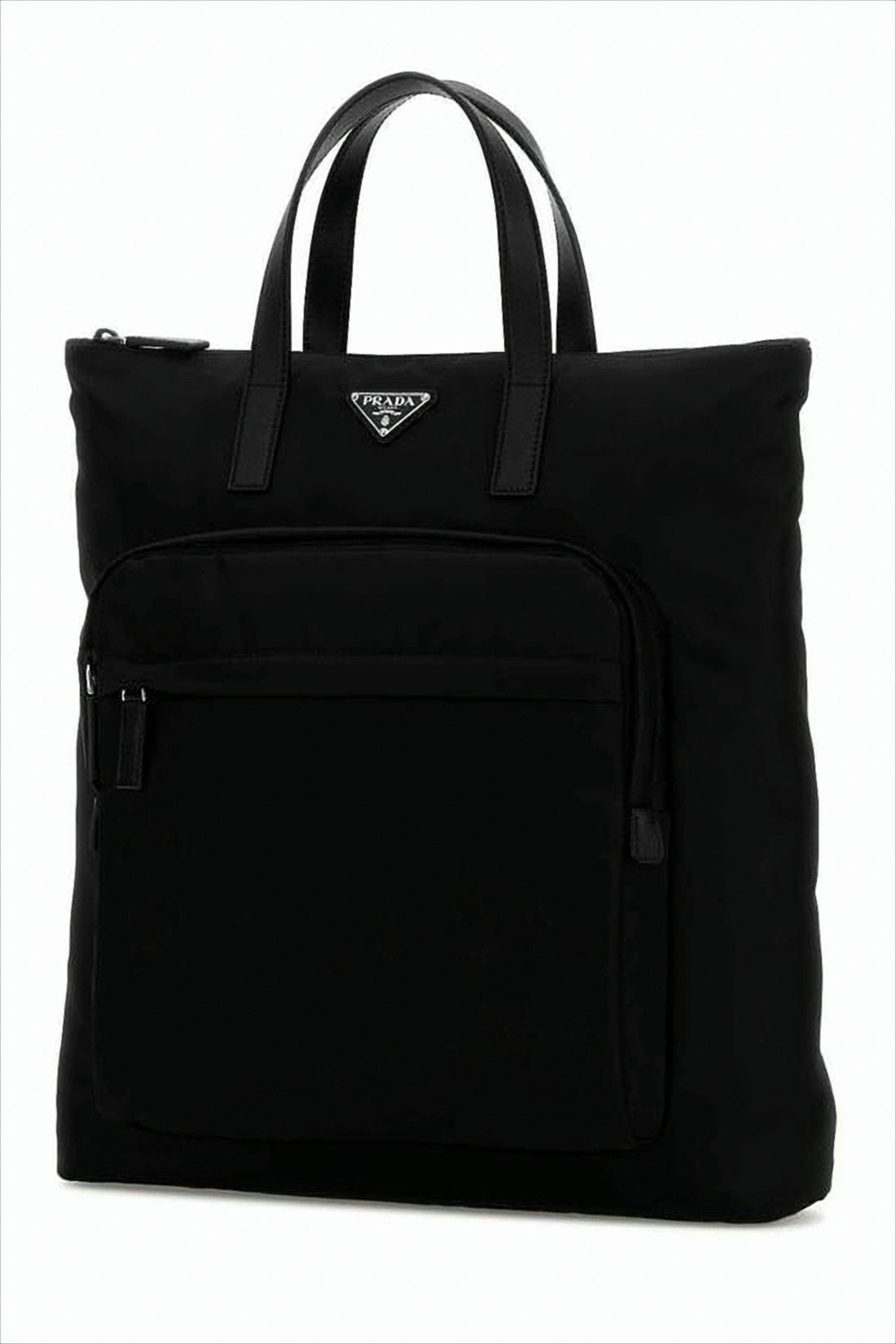 Rectangular Black Backpack with Minimalist Design