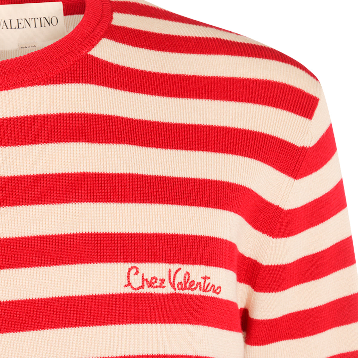 Red And White Cotton Knitwear