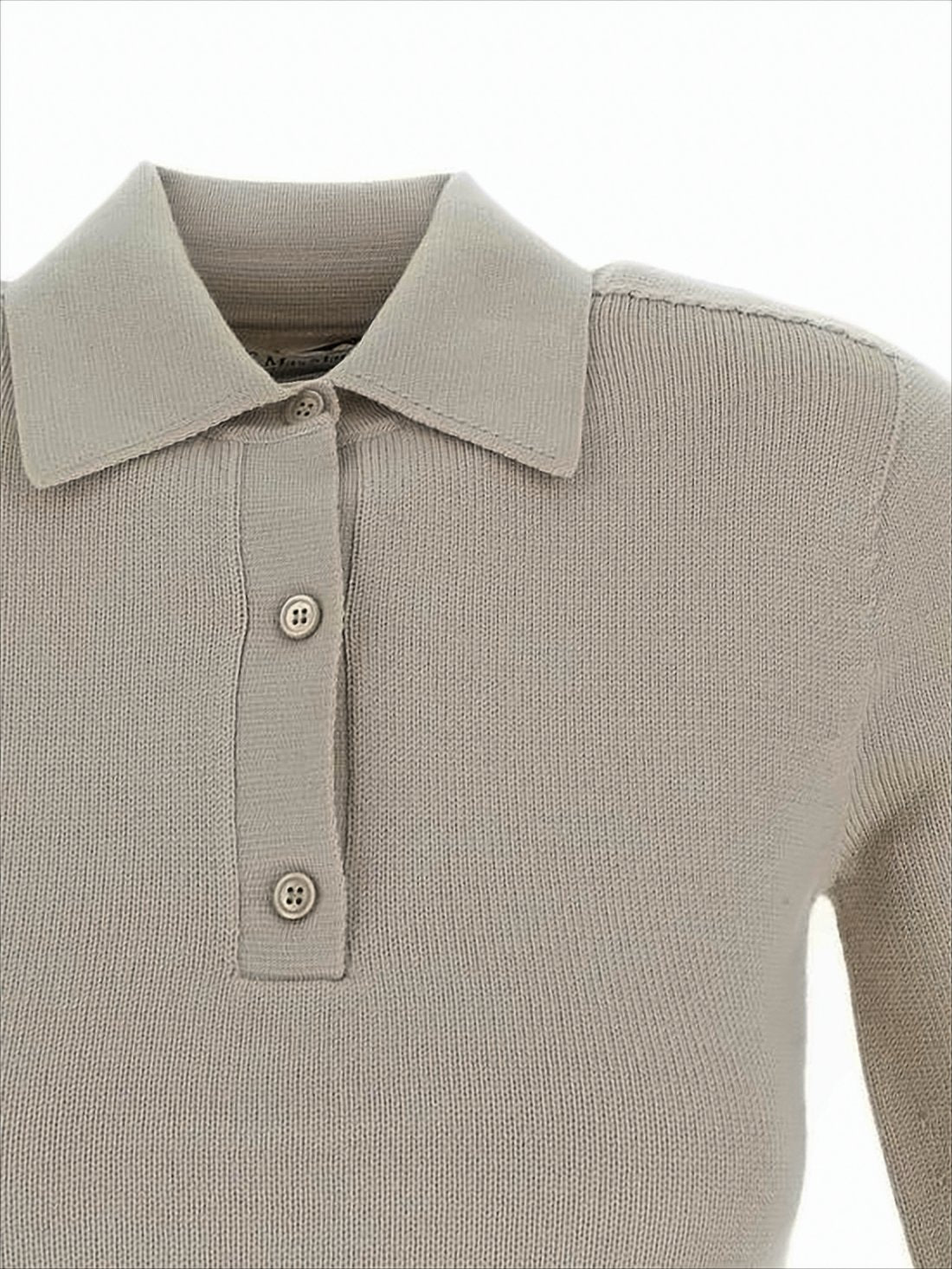 Knit Polo Top with Classic Collar
