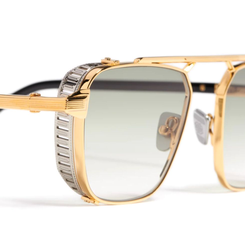 Scotty Bold Geometric Sunglasses with Ribbed Accent
