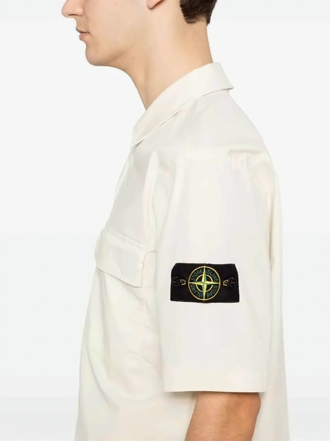 Boxy Short-Sleeve Casual Shirt with Classic Collar