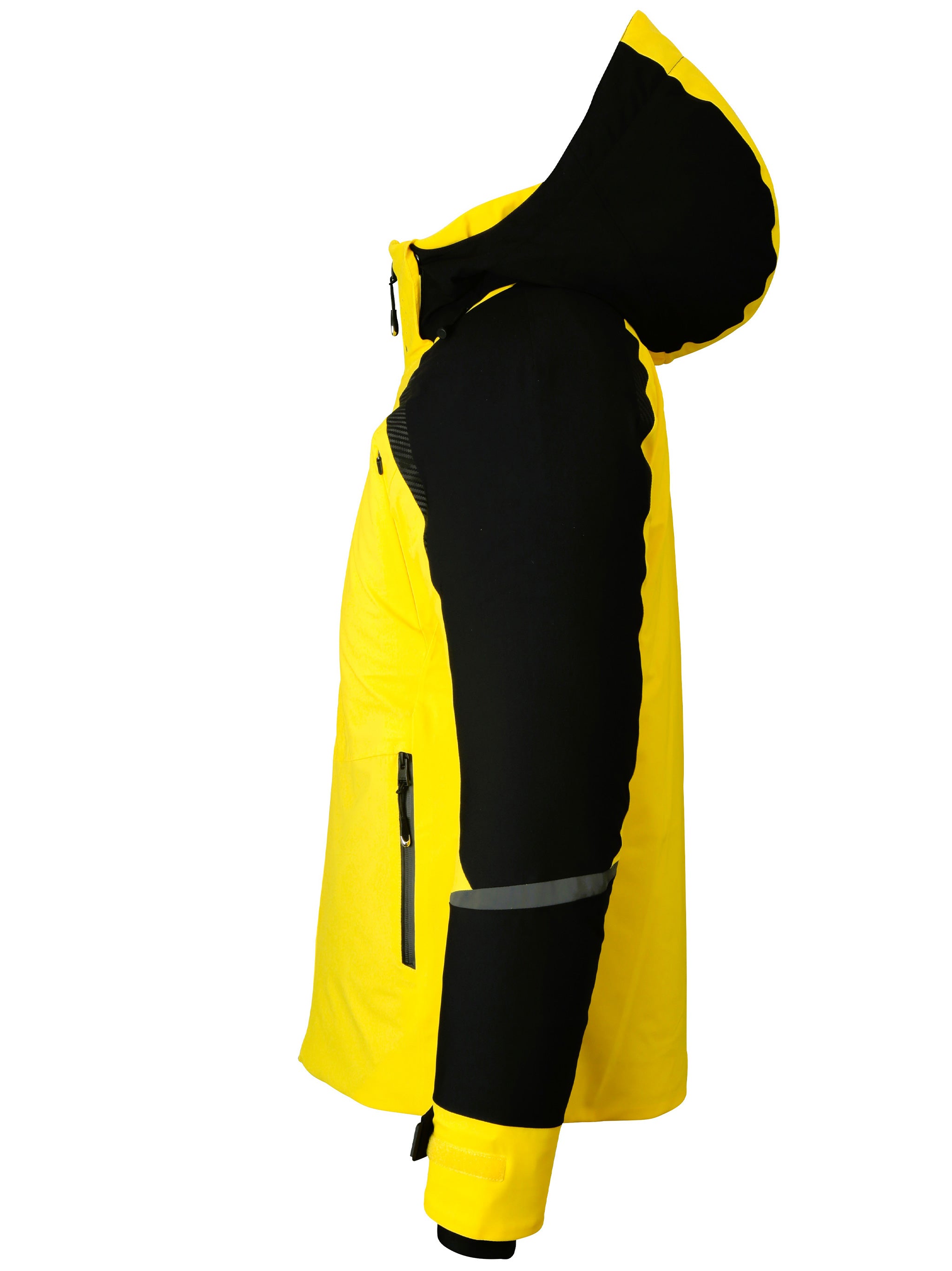 Yellow Reflective-Detail Nylon Ski Jacket