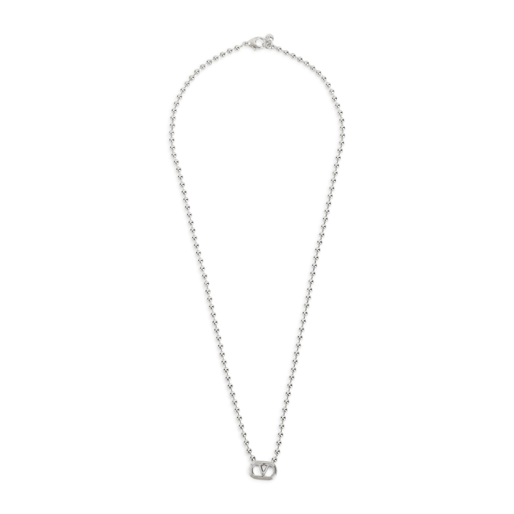 Ball Chain Necklace with Cut-Out Logo Pendant