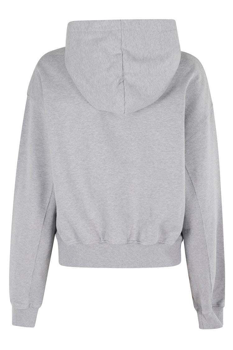 Anchor Embroidery Cropped Hoodie
