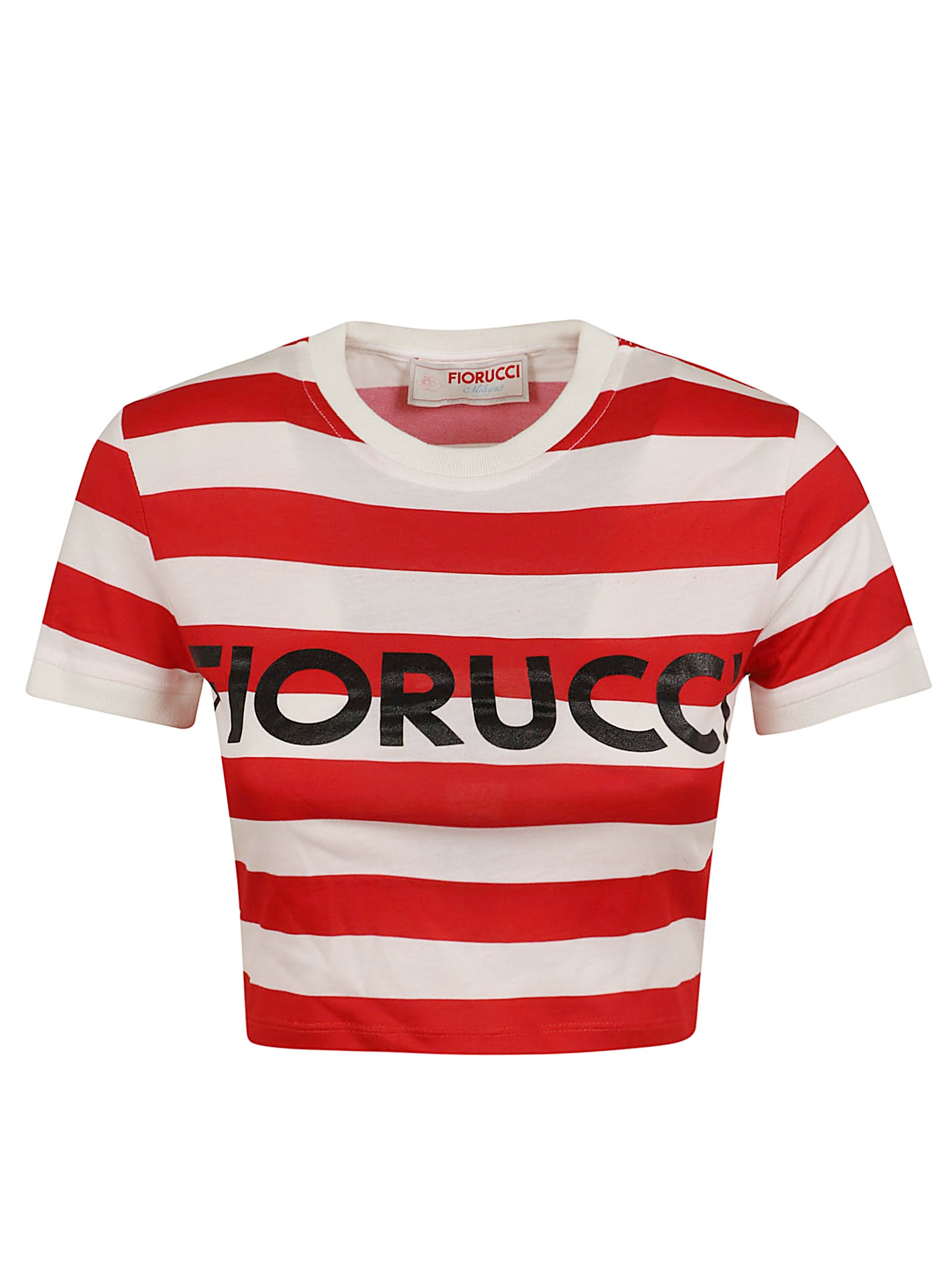 Cropped Red Striped T-Shirt