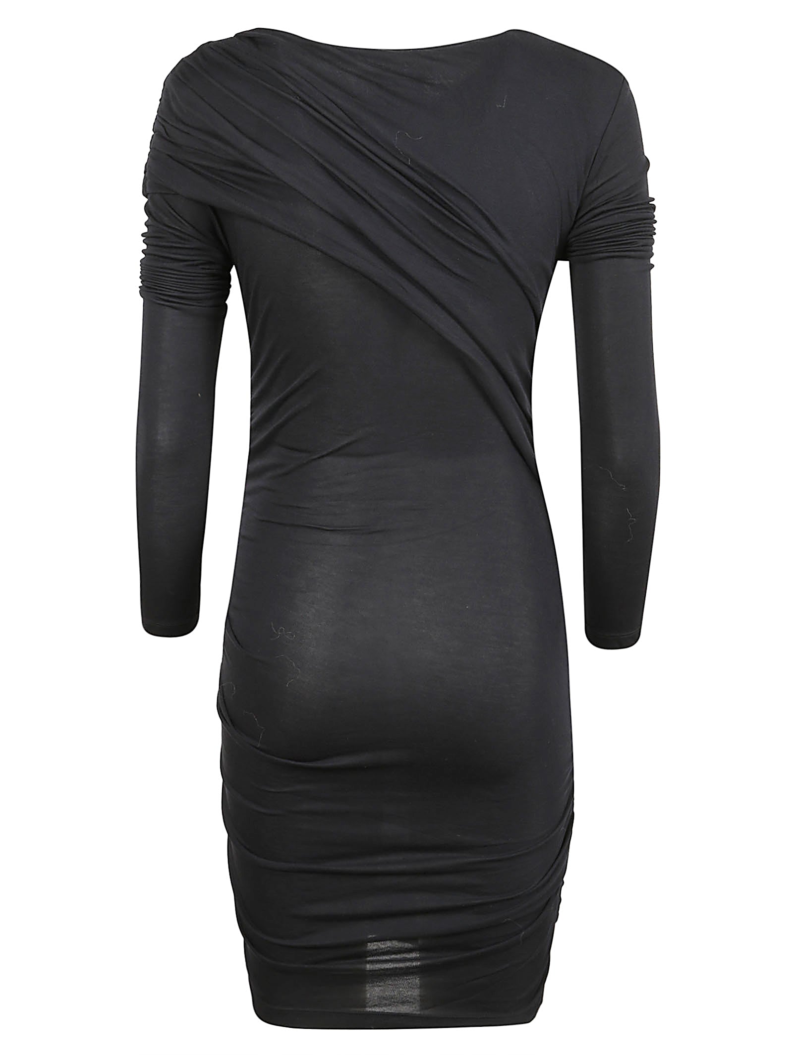 Draped Black Jersey Mini Dress