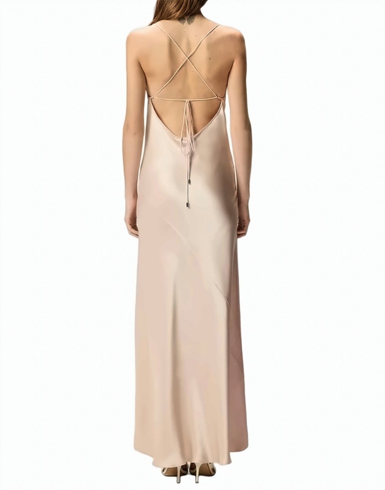 Farro Satin Open Back Dress