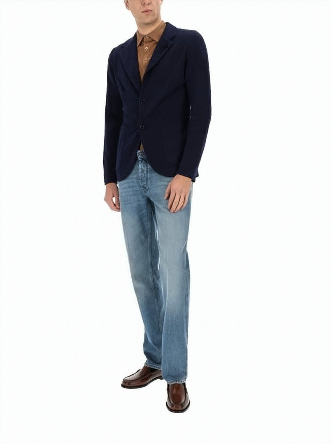Tailored Fit Navy Cotton Jacket