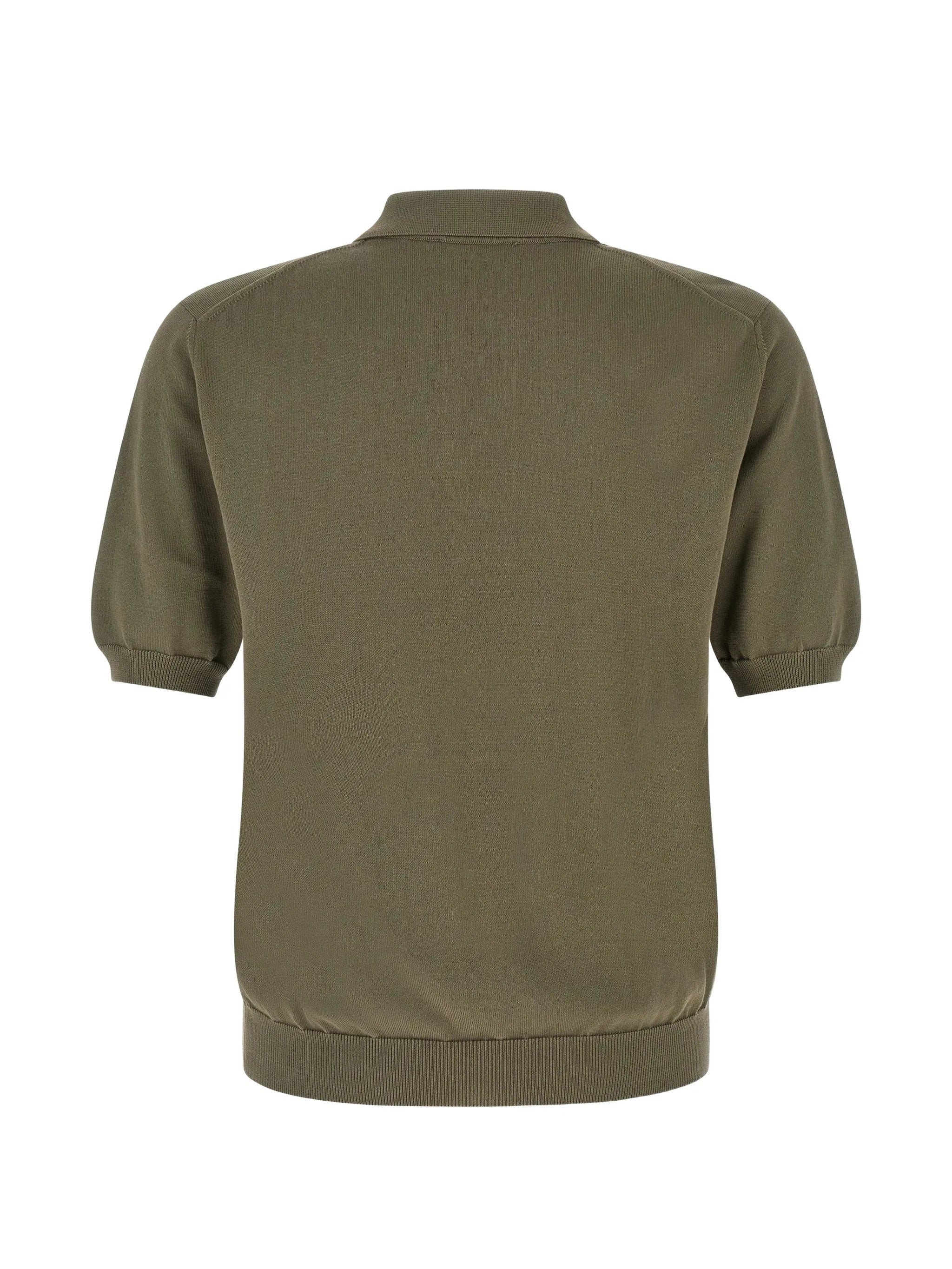 Lush Green Short-Sleeved Cotton Polo Shirt