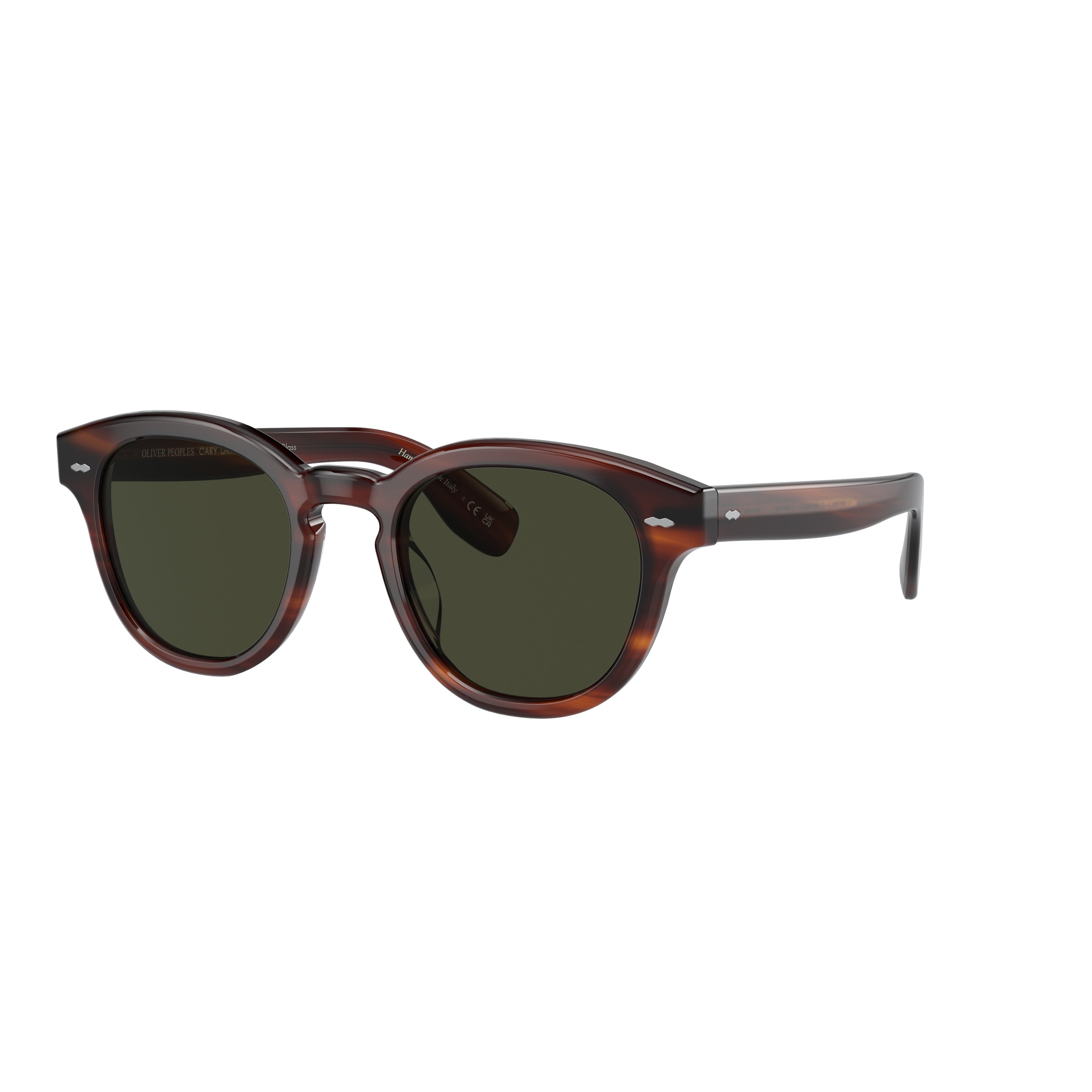 0ov5413su Tortoiseshell Round Sunglasses with Silver Accents