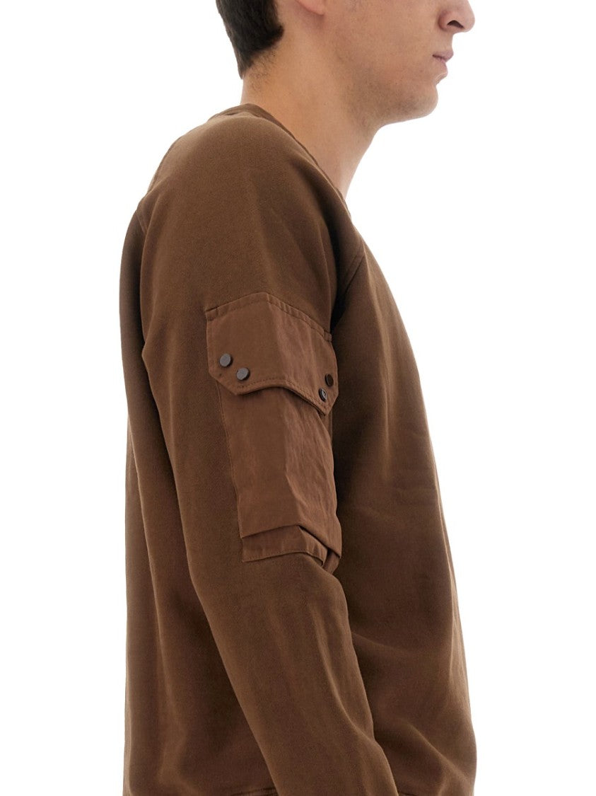 Regular Fit Brown Sweatshirt With Logo