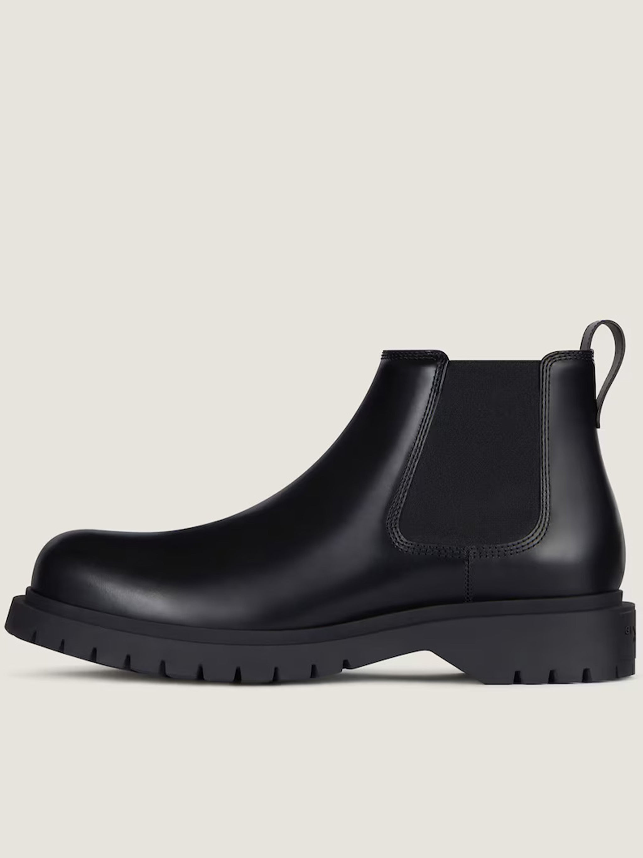 Formal Black Leather Chunky Ankle Boots