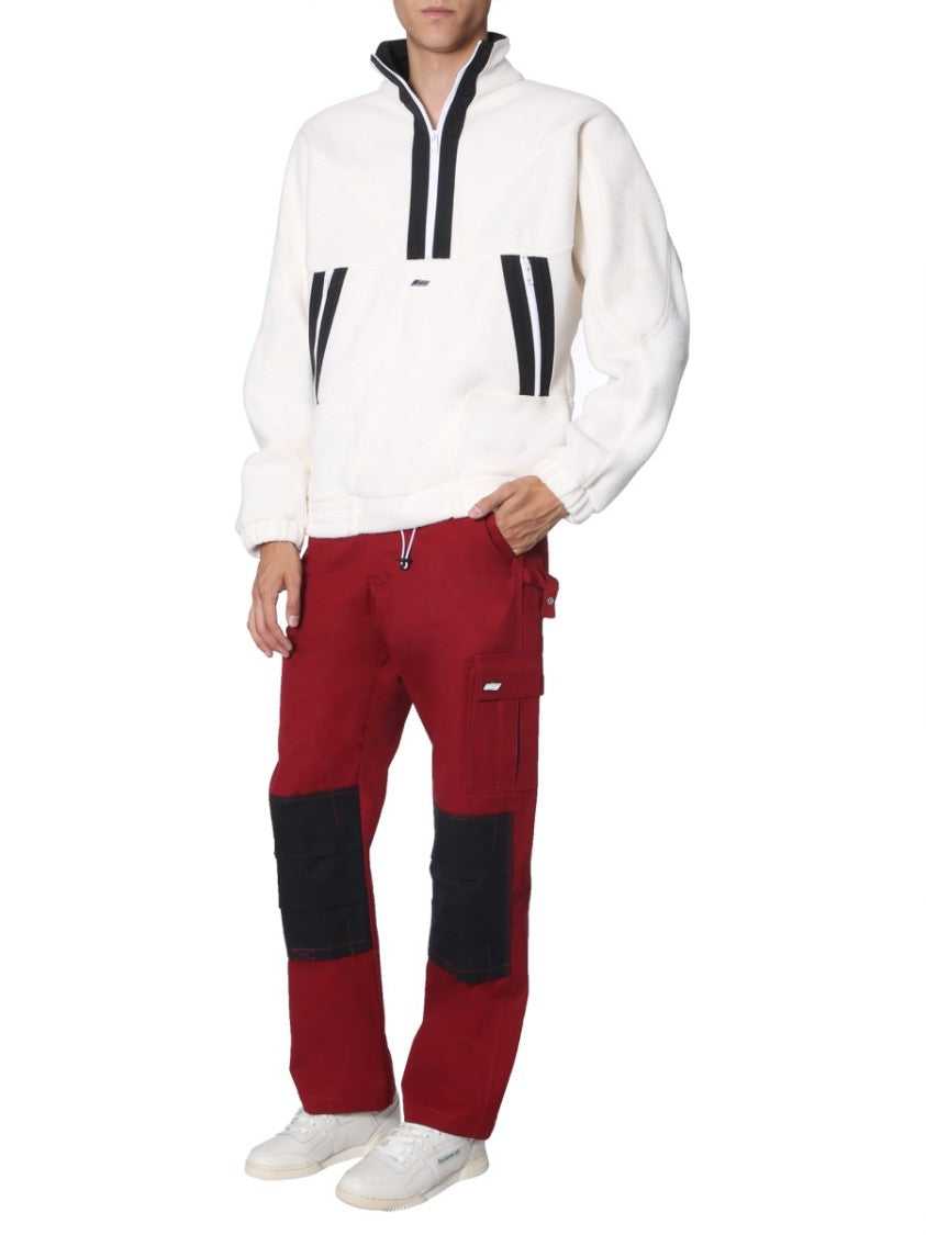 High-Collar Oversized Sweatshirt With Graphic Design