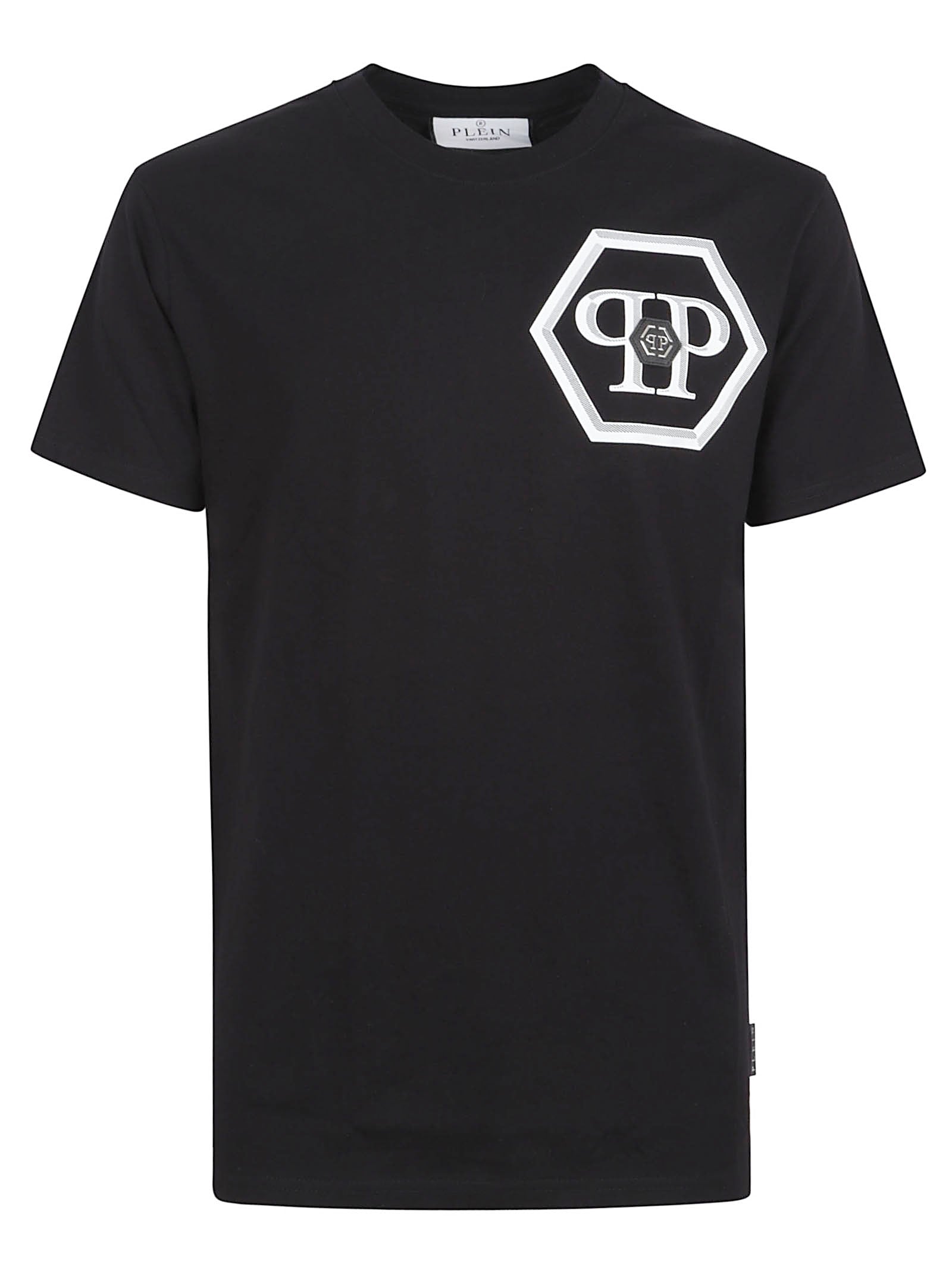 Crew Neck T-Shirt with Iconic Hexagonal Logo
