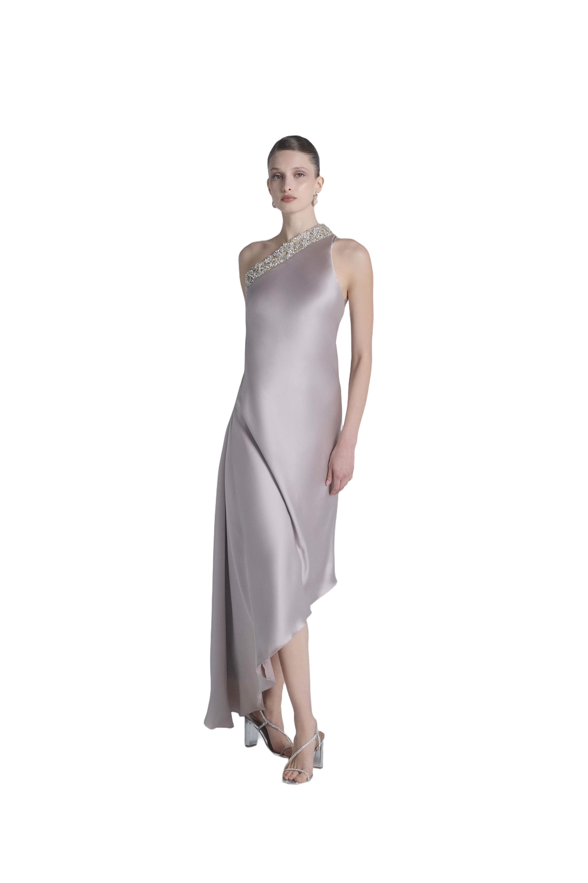 One-Shoulder Embellished Dress