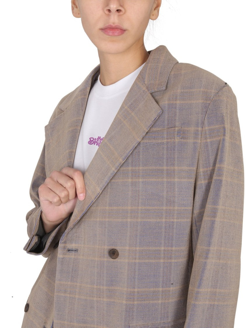 Double-Breasted Oversized Blazer With Mirror Lapels