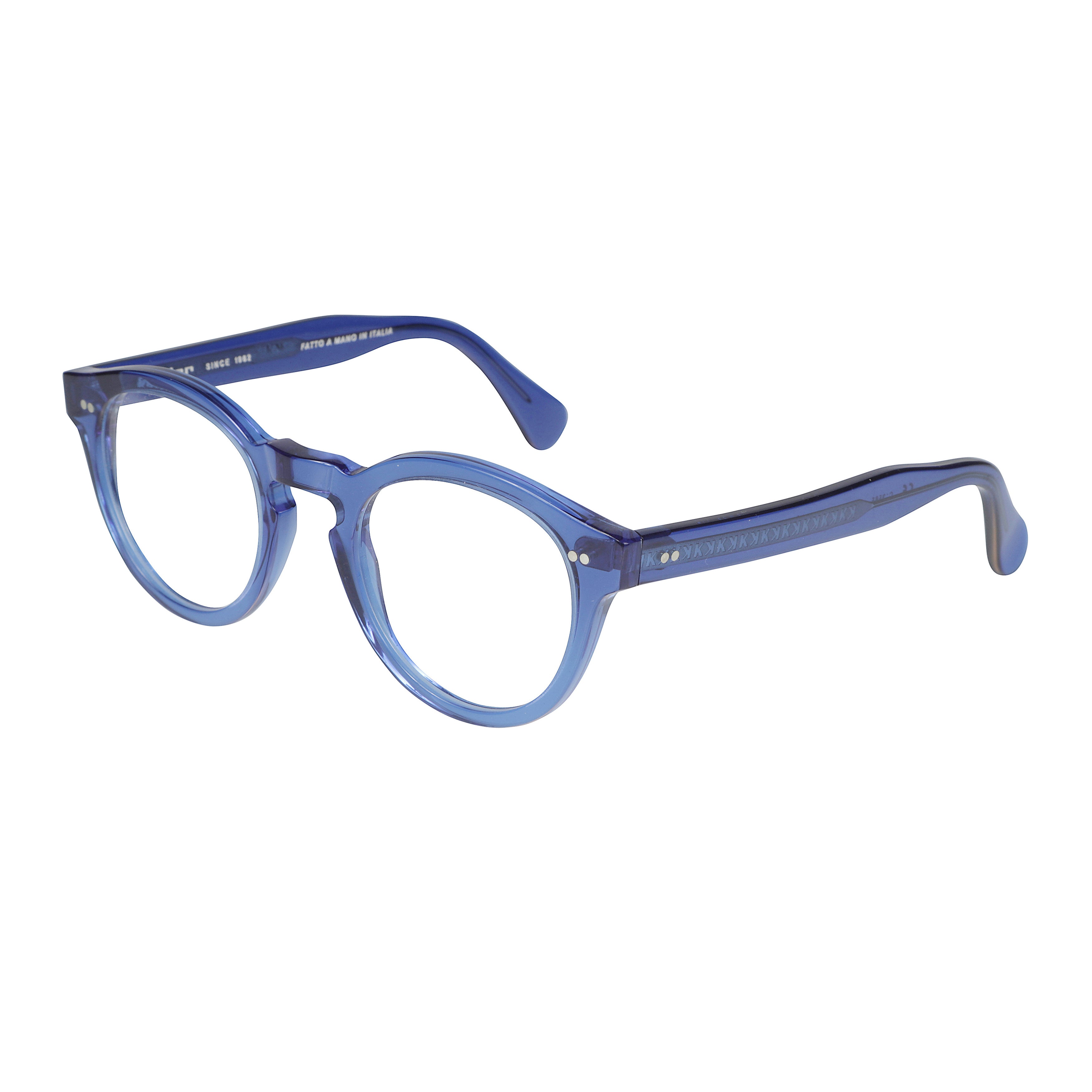Tony-K Translucent Blue Rounded Frame Sunglasses with Gradient Effect