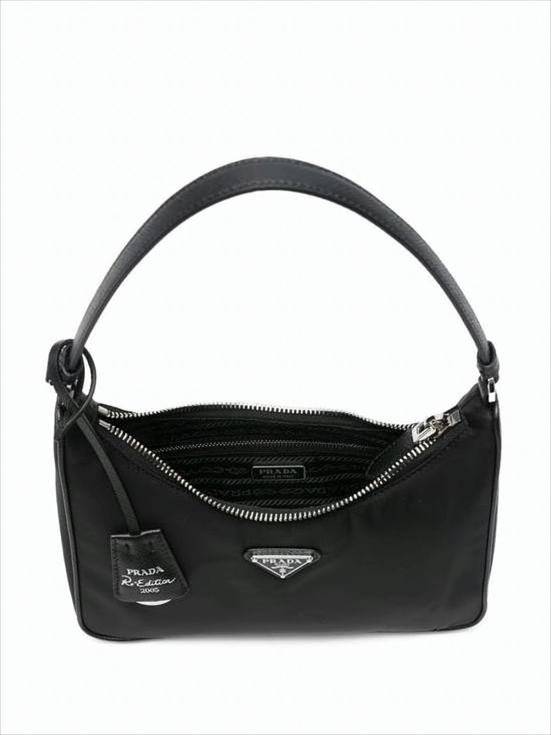 Minimalist Black Shoulder Bag with Leather Accents