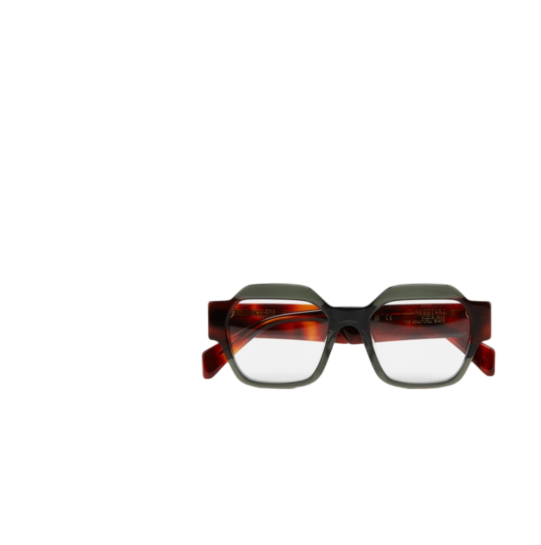 Reggiani Geometric Tortoiseshell and Dark Green Kaleos Eyeglasses