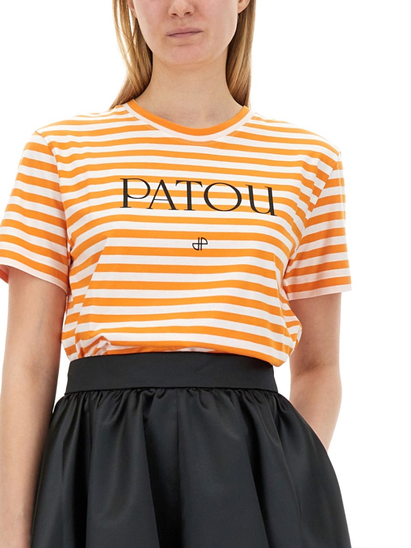 Logo-Emblazoned Cotton T-Shirt With Bold Stripes