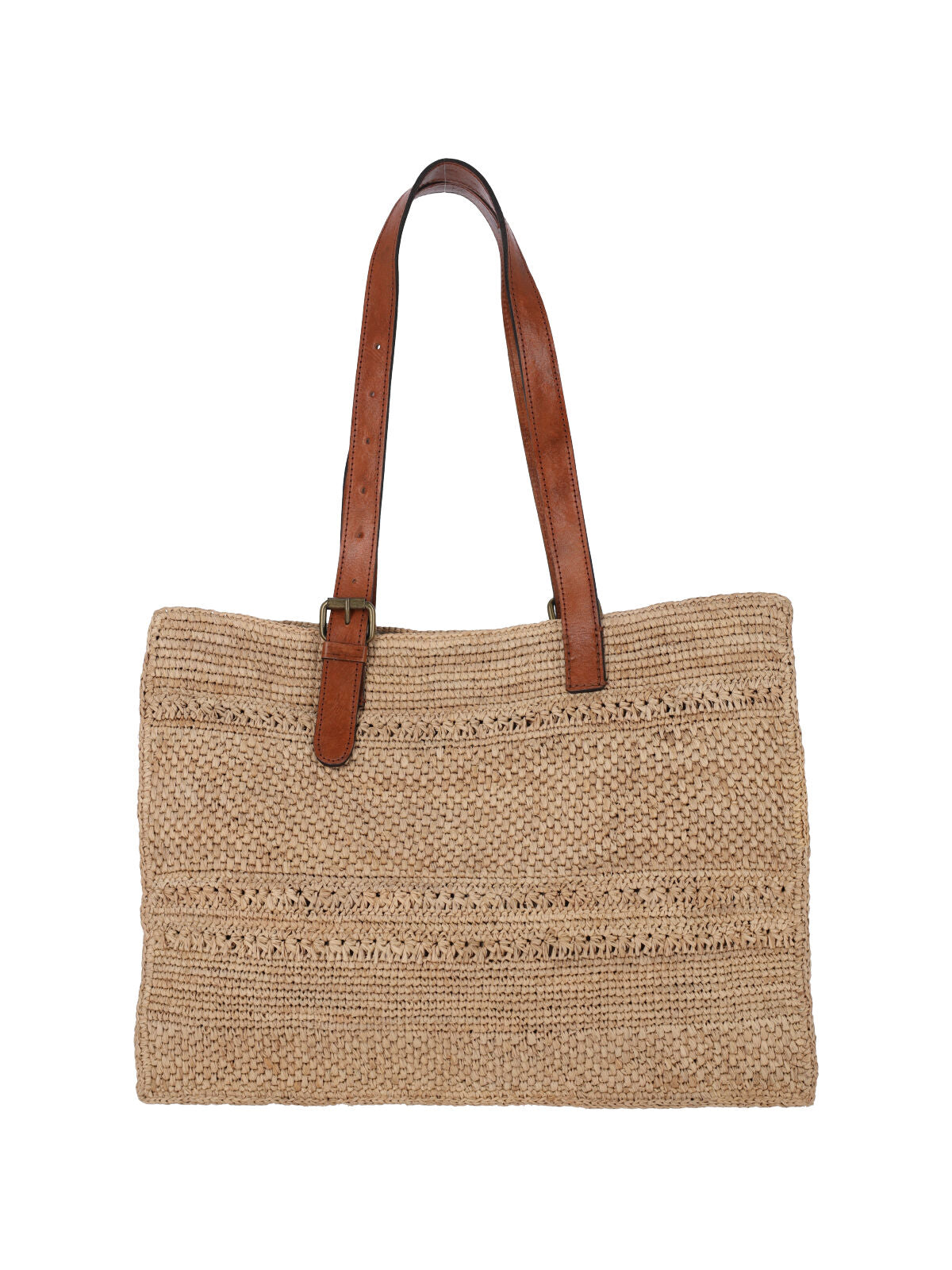 Natural Beige Nomade Woven Raffia Tote