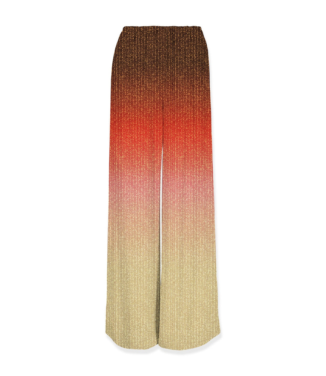 Gradient Knit Wide-Leg Pants with Ribbed Texture