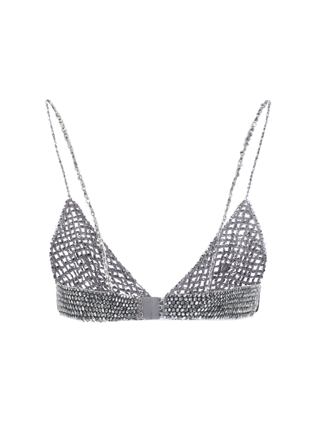 Beaded Top In Grey Mesh, Bralette Design