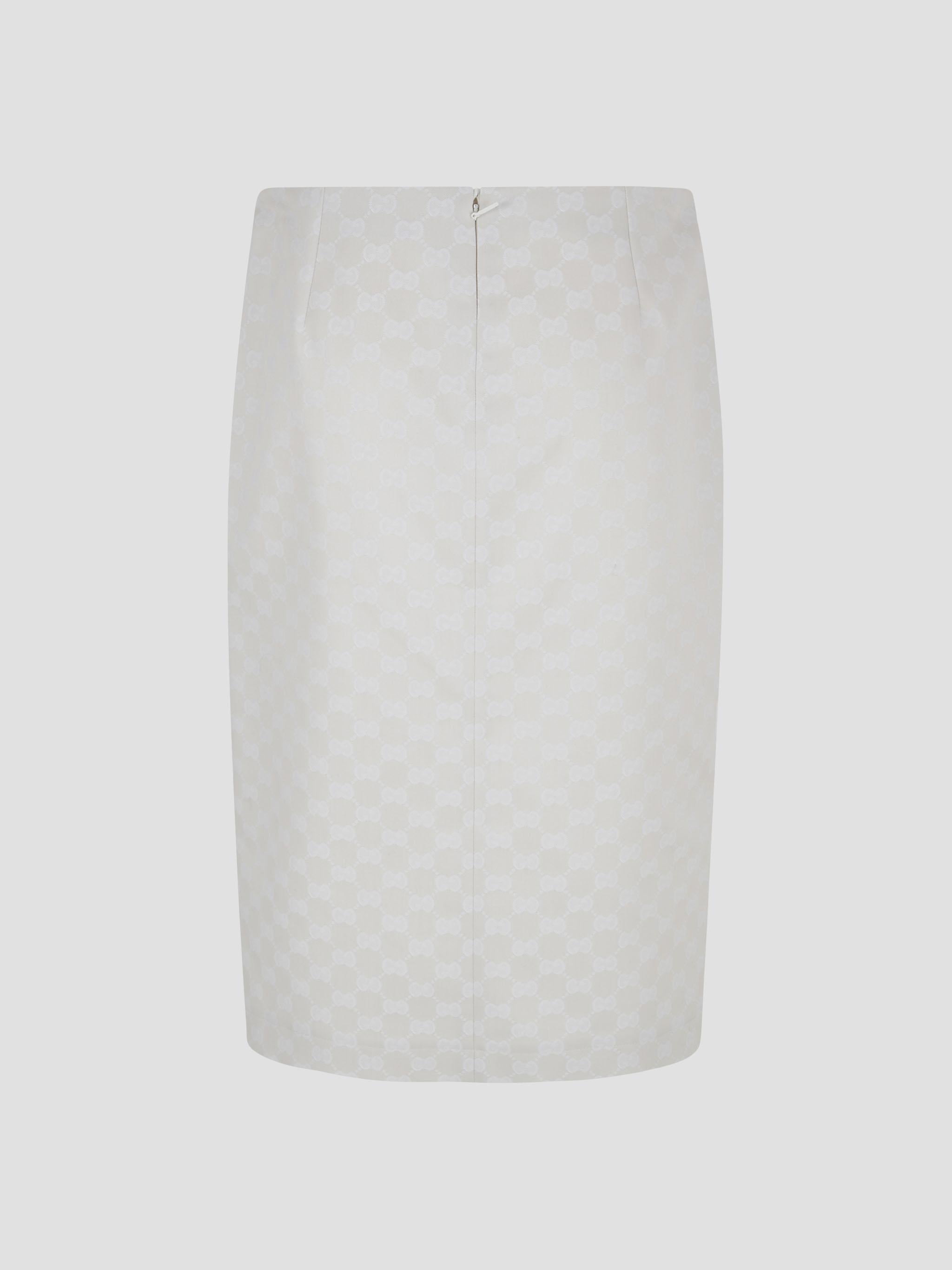 Straight-Cut Mini Skirt with Subtle Embossed Pattern