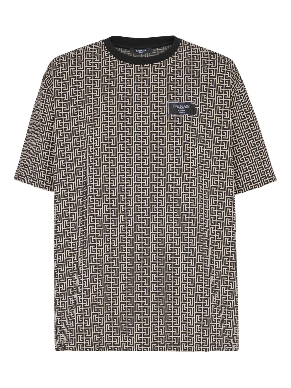Geometric Pattern Silk And Nylon Blend T-Shirt